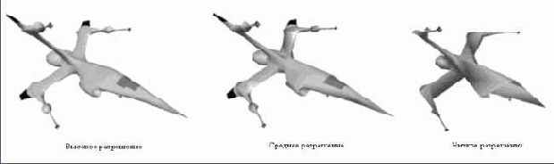 Изображение сетки с тремя различными уровнями детализации